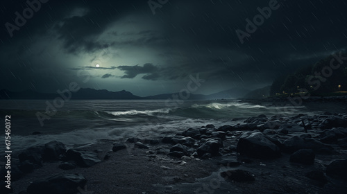 Rough Sea Landscape in Dark Tone © Synaptic Studio