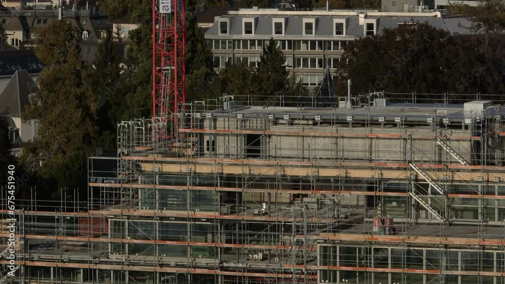 sunny day zurich city lakeside construction exterior aerial panorama 4k switzerland sunny day zurich city lakeside construction exterior aerial panorama 4k switzerland