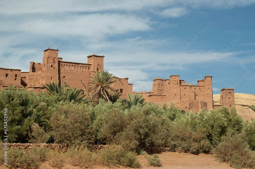 View of Ait Ben Haddou Kasbah, UNESCO world heritage in Morocco