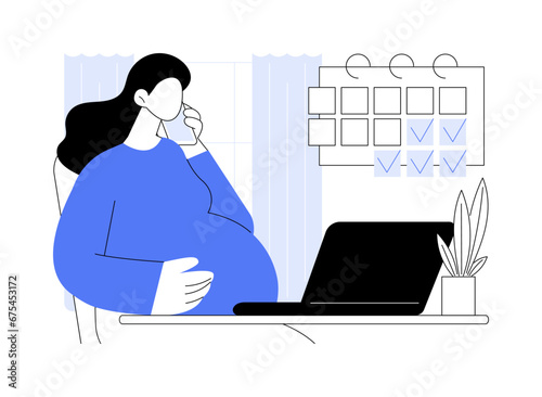 Maternity-leave policy abstract concept vector illustration. photo