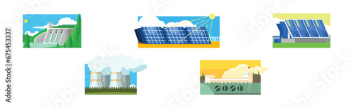 Natural Resources and Environment Power Generation Vector Set
