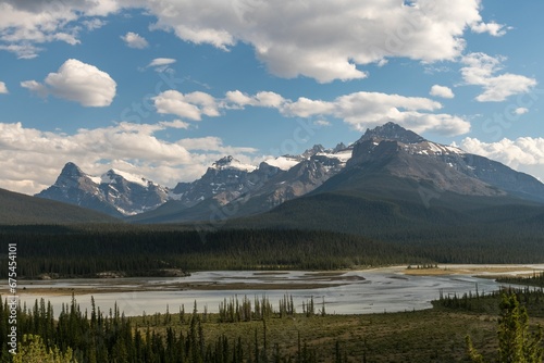 Saskatchewan river surrounded by mountains