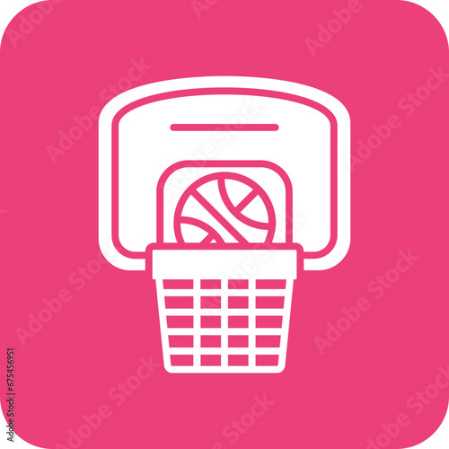 Basketball Hoop Line Color Icon