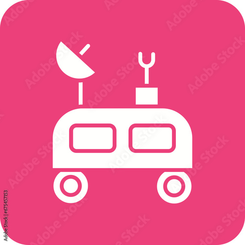 Mars Rover Line Color Icon