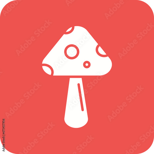 Spring Mushroom Line Color Icon