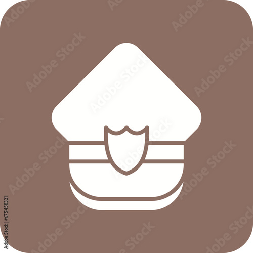 Police Hat Line Color Icon