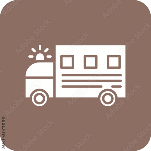 Police Van Line Color Icon