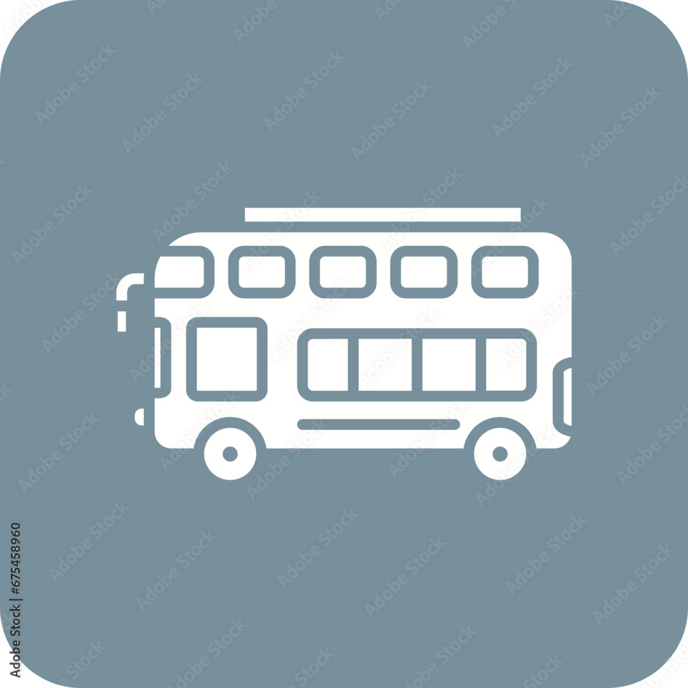 Double Decker Line Color Icon Double Decker Line Color Icon
