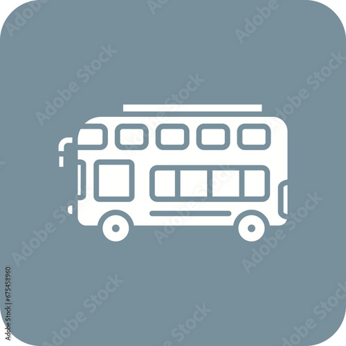 Double Decker Line Color Icon