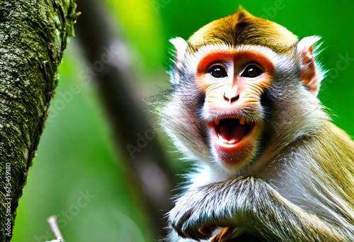 close up on happy smiling monkey © MINIMAL ART