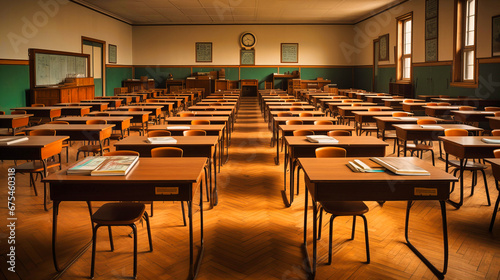 Aesthetic configurations of classroom desks, symmetrical islands of learning, © MDRAKIBUL