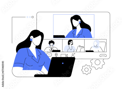 Conference administration abstract concept vector illustration.