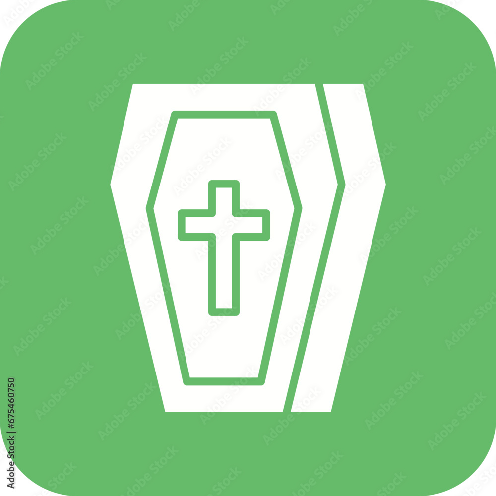 Obraz premium Coffin Line Color Icon