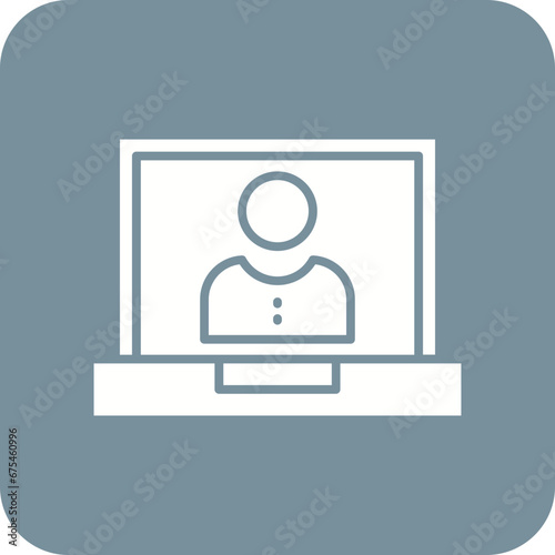 School Laptop Line Color Icon