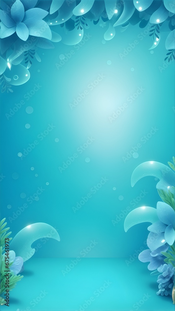 Aqua color high resolution background with lighting effect and sparkle with copy space for text. Background images for banner and poster. Aqua silvester background
