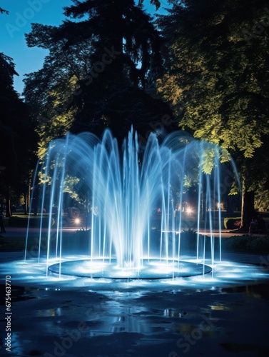 Fountain at nighttime