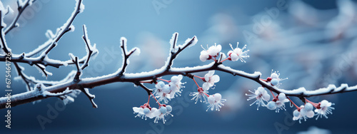 beautiful branch in winter. card for holiday , advertising, wedding, web design. banner