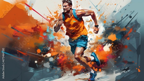 sport athlete running ai generated