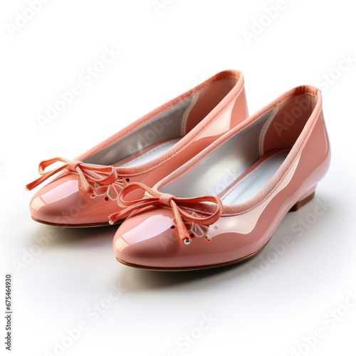 A pair of pink shoes with bows on them