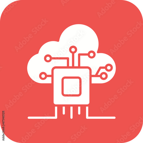 Cloud Based Architecture Line Color Icon