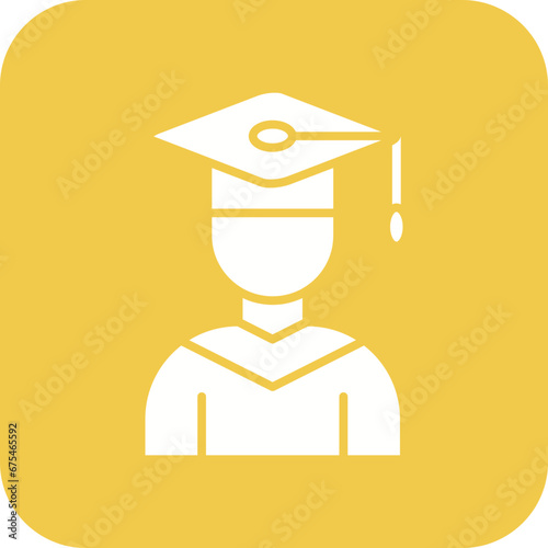 Male Graduate Line Color Icon