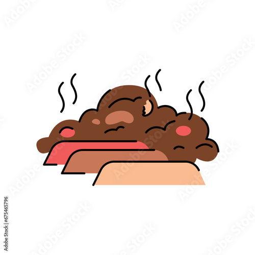 Windrow composting color line icon. Composting. Vector isolated element.