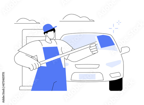 Windshield wash abstract concept vector illustration.