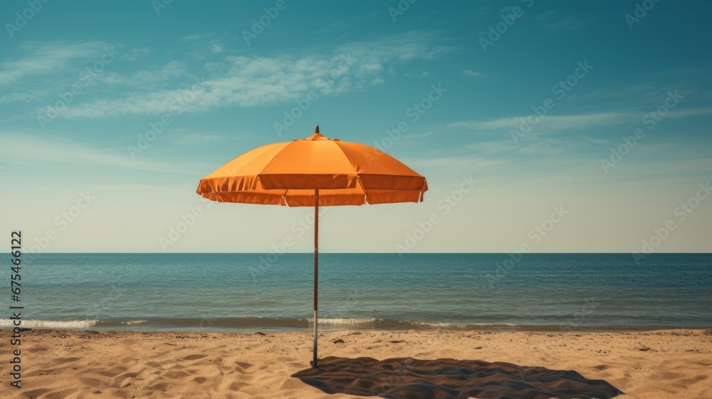 beach umbrella on the beach ai generated