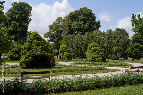 Hradec Kralove, Czech Republic - July 22, 2023 - the Jirasek Park on a summer sunny day
