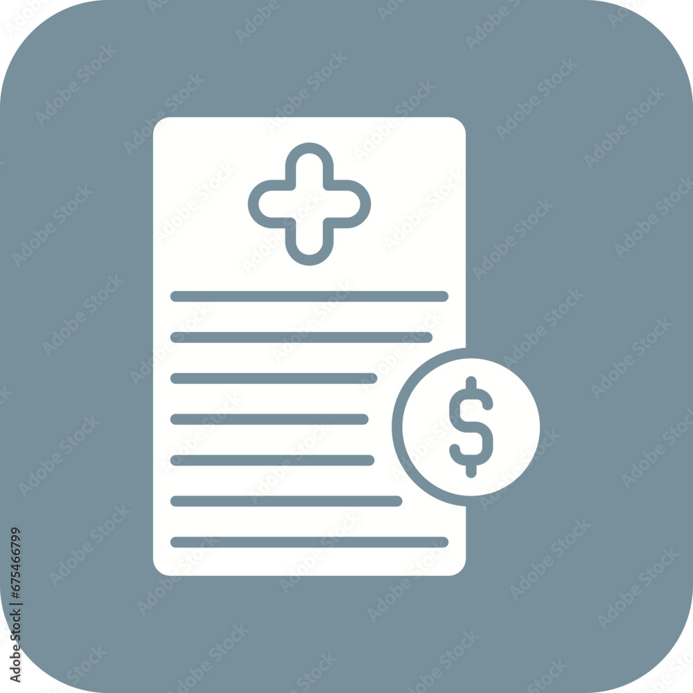 Medical Bill Line Color Icon Medical Bill Line Color Icon