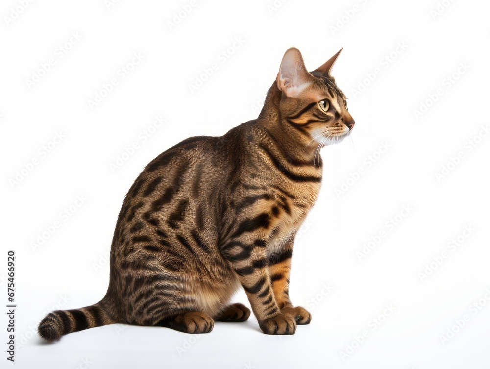 Cat in pose on white background