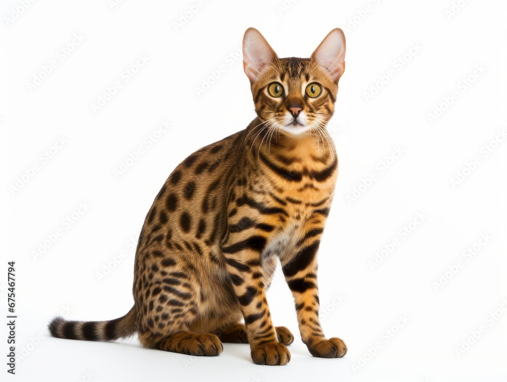 Cat in pose on white background
