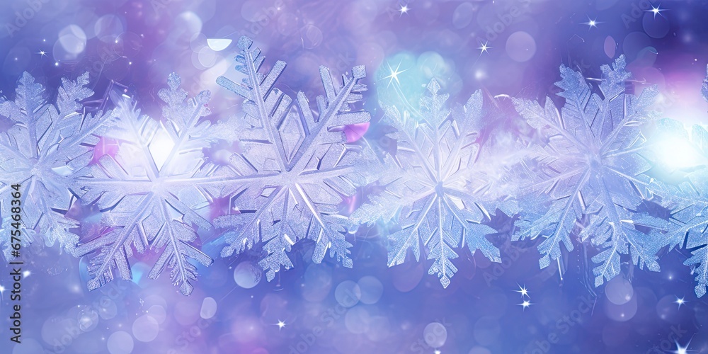 Snowflakes texture in pink, purple and white for winter background. Close-up of ice flowers with small bokeh effect for luxury, business. Natural, seamless pattern. Snowflakes texture in pink, purple and white for winter background. Close-up of ice flowers with small bokeh effect for luxury, business. Natural, seamless pattern.