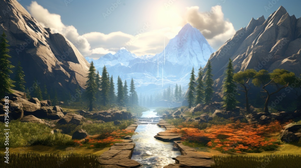 Investigate the intersection of game world design and technical constraints in creating stunning landscapes