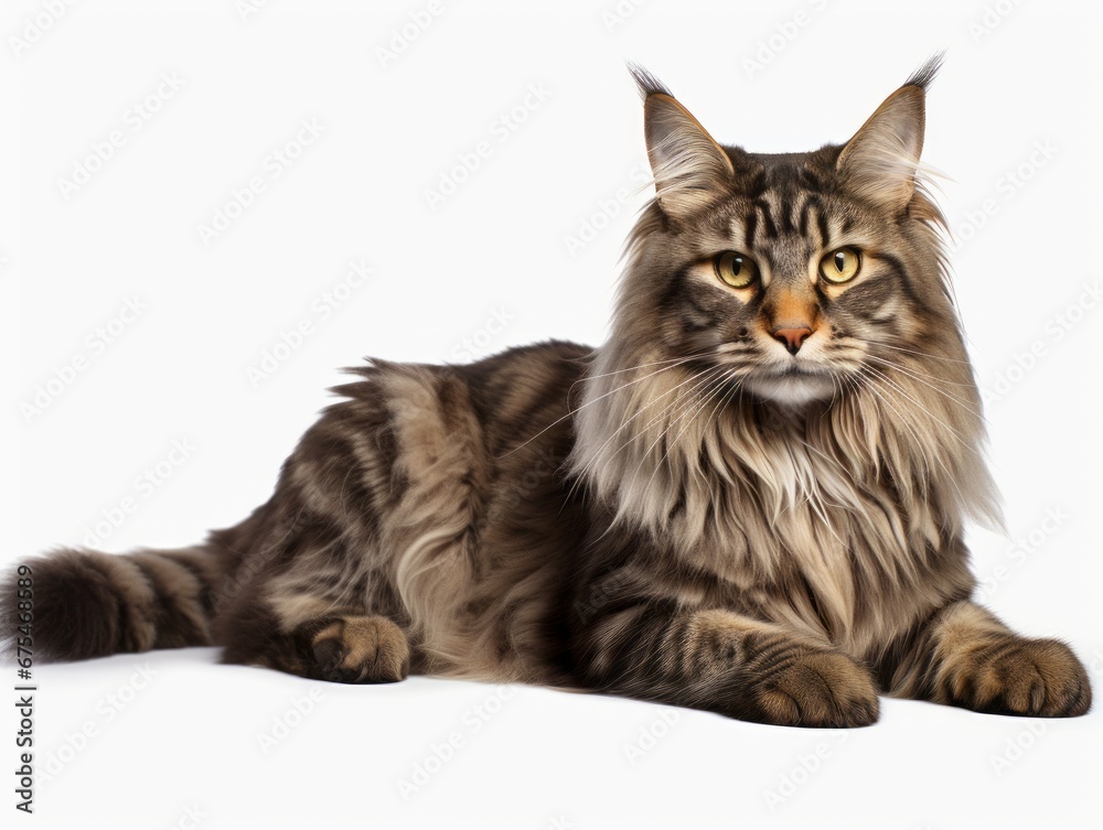 Obraz premium Cat in pose on white background