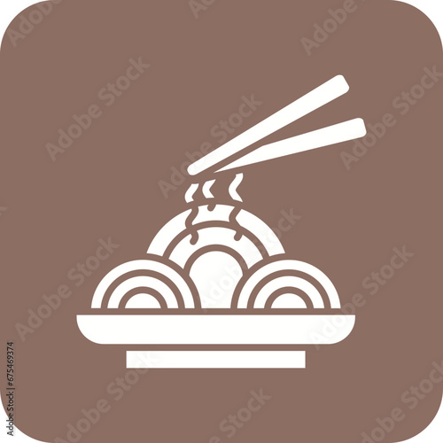 Pad Thai Line Color Icon