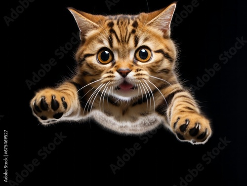 awesome epic photo of cat on white background national geographic style