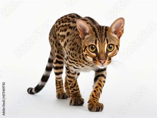 awesome epic photo of cat on white background national geographic style