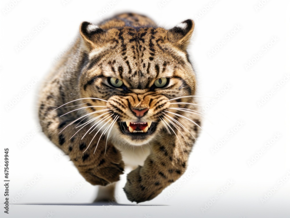 Fototapeta premium awesome epic photo of cat on white background national geographic style