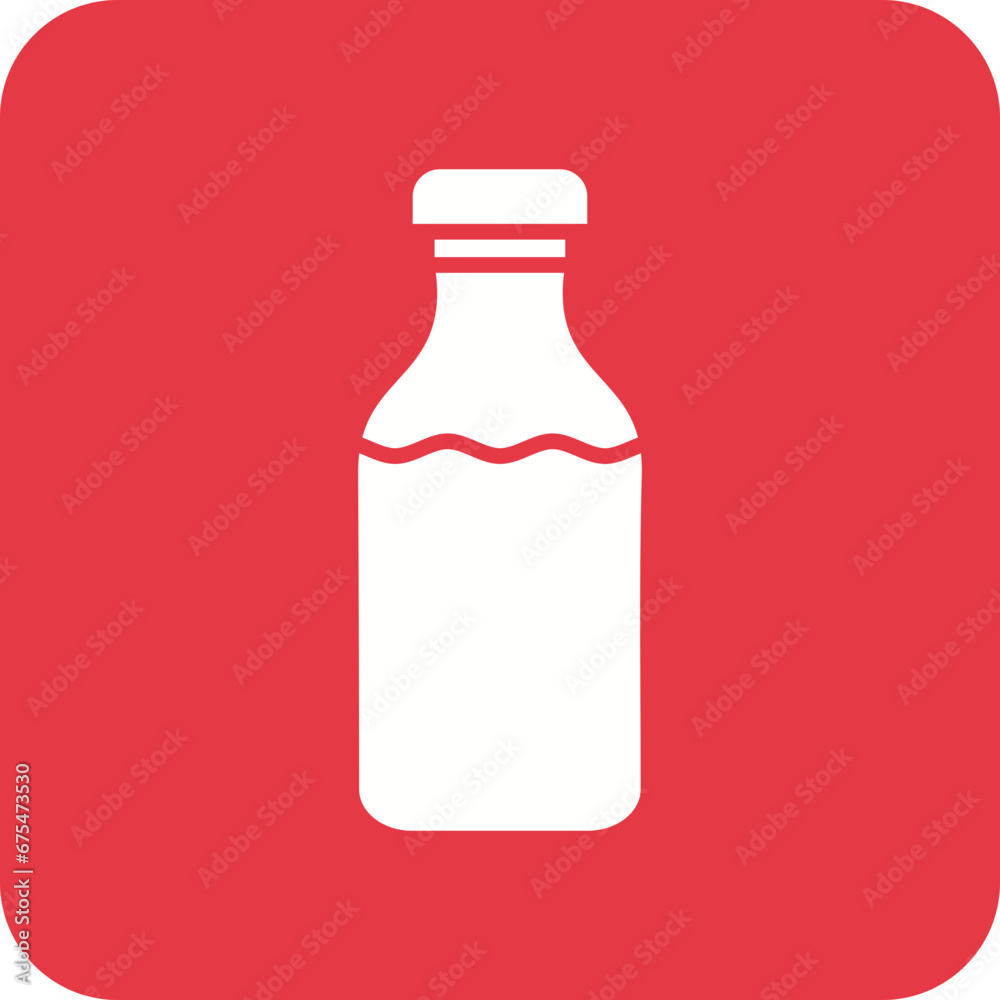 Milk Bottle Line Color Icon Milk Bottle Line Color Icon