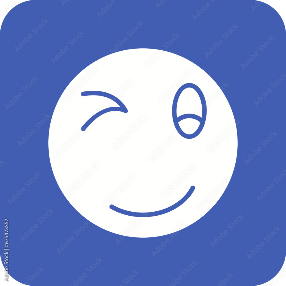 Winking Face Line Color Icon Winking Face Line Color Icon
