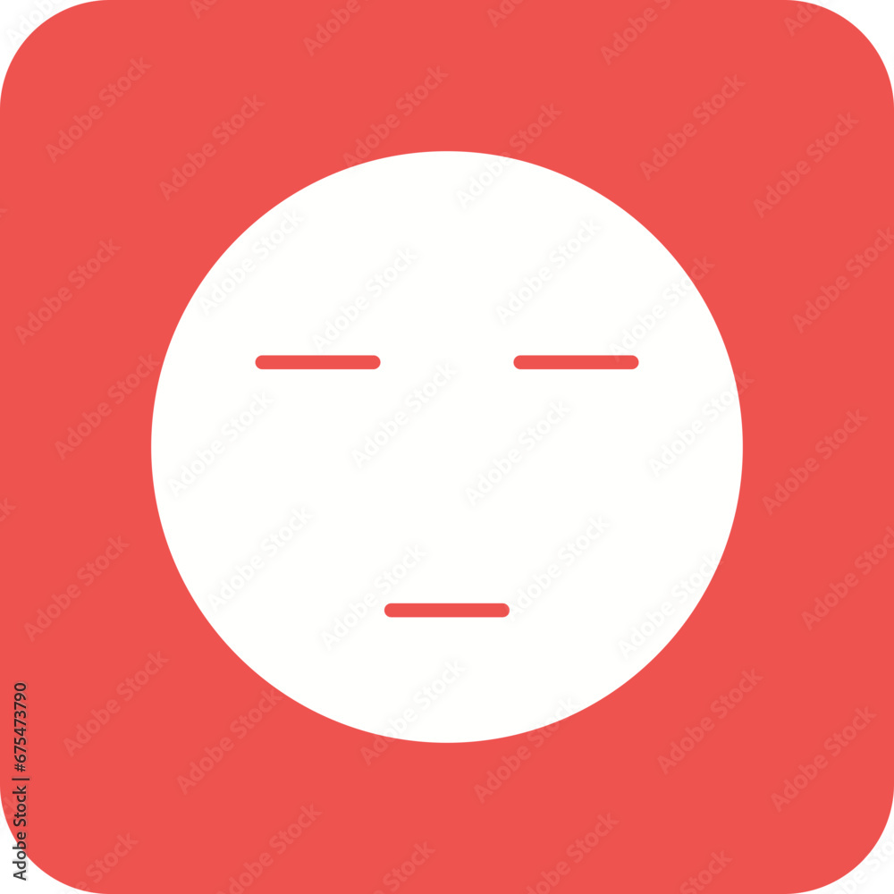 Expressionless Face Line Color Icon Expressionless Face Line Color Icon