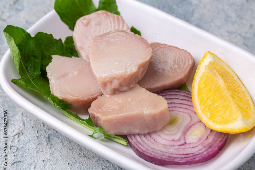 Turkish appetizer Pickled Tunny Fish with Olive Oil (Turkish name; Lakerda) Turkish appetizer Pickled Tunny Fish with Olive Oil (Turkish name; Lakerda)