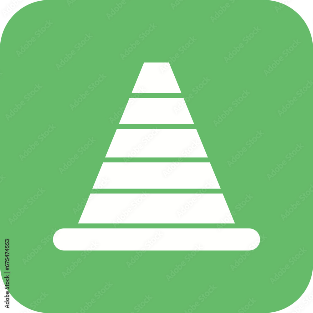 Fototapeta premium Traffic Cone Line Color Icon