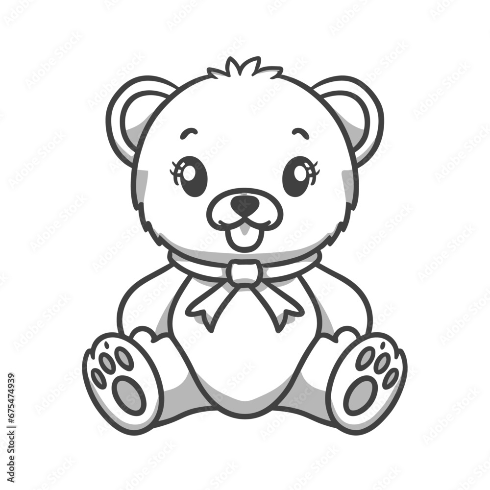 teddy bear on white _ stoke line art _ black and white teddy bear _ vector teddy bear _ illustration teddy bear on white _ stoke line art _ black and white teddy bear _ vector teddy bear _ illustration