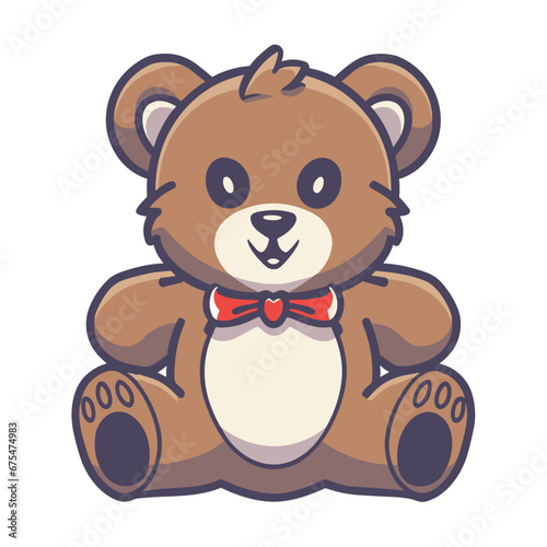 teddy bear with a gift _ baby teddy bear cartoon _ vector illustration _ vector teddy bear 