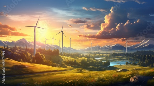 a super realistic image that beautifully captures the world of Renewable Energy, where clean sources power our sustainable future.