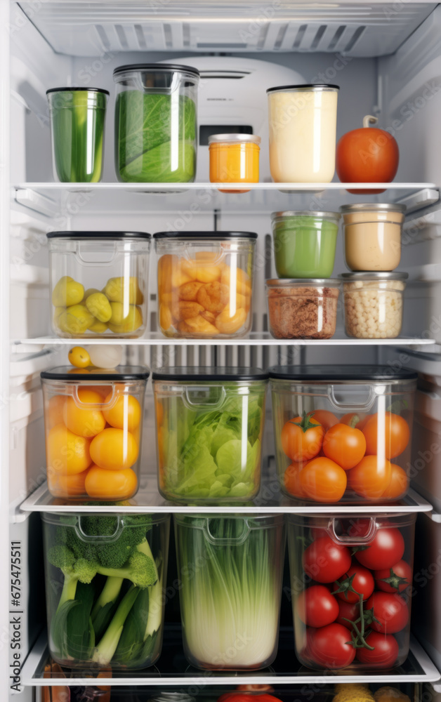 clean fridge with organized storage containers clean fridge with organized storage containers
