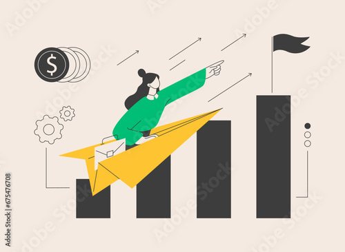 Career growth abstract concept vector illustration.