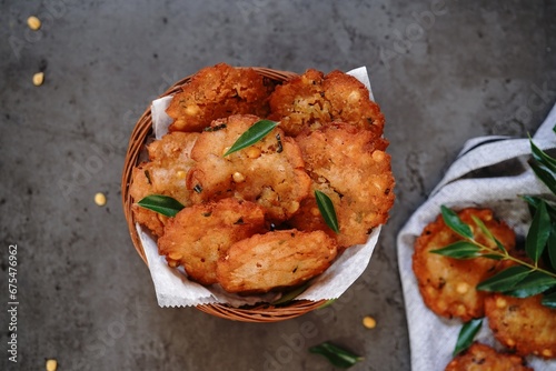 Homemade Thattai or Nippattu - Diwali savory snacks, selective focus photo